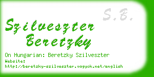 szilveszter beretzky business card